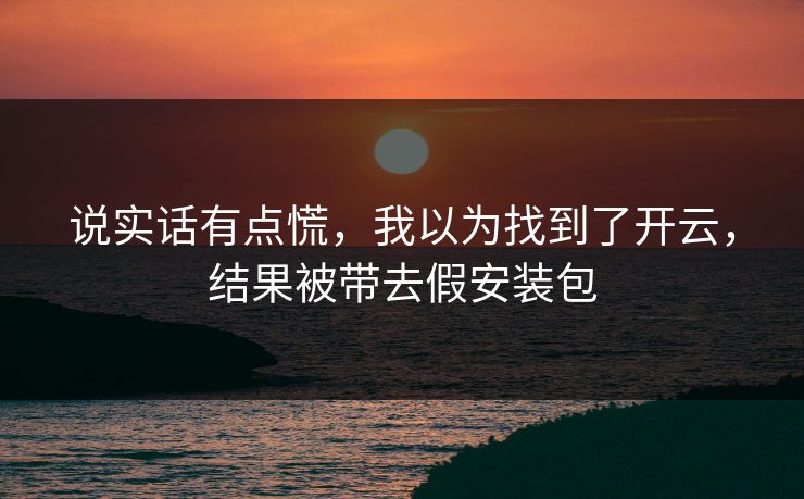 说实话有点慌,我以为找到了开云,结果被带去假安装包 说实话有点慌,我以为找到了开云,结果被带去假安装包